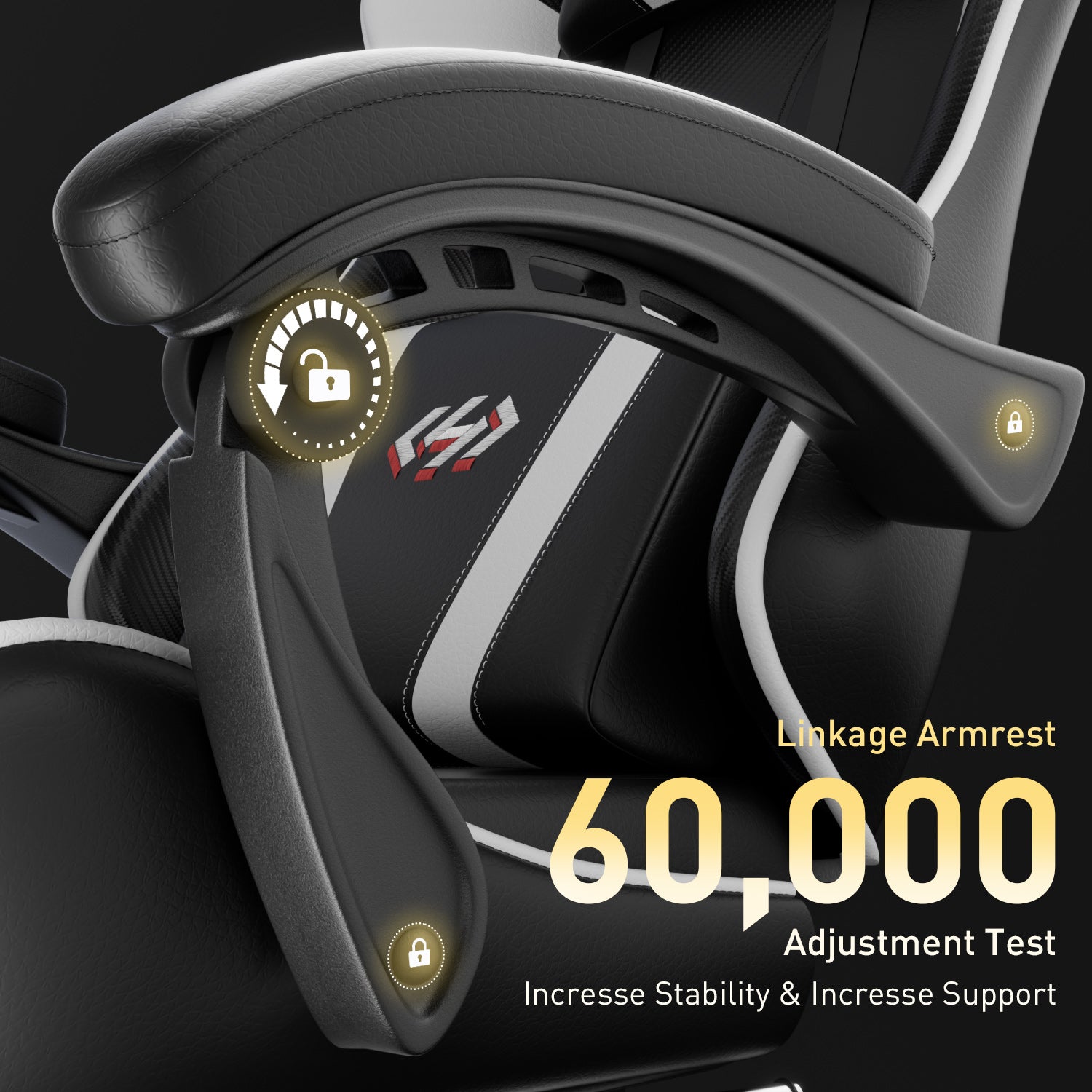 Gaming Chair with Pocket Spring Cushion, Video Game Chair, Gaming Computer Chair, Ergonomic Chairs with Headrest and Lumbar Support for Adults, Swivel PU Leather Office Chair, White & Black