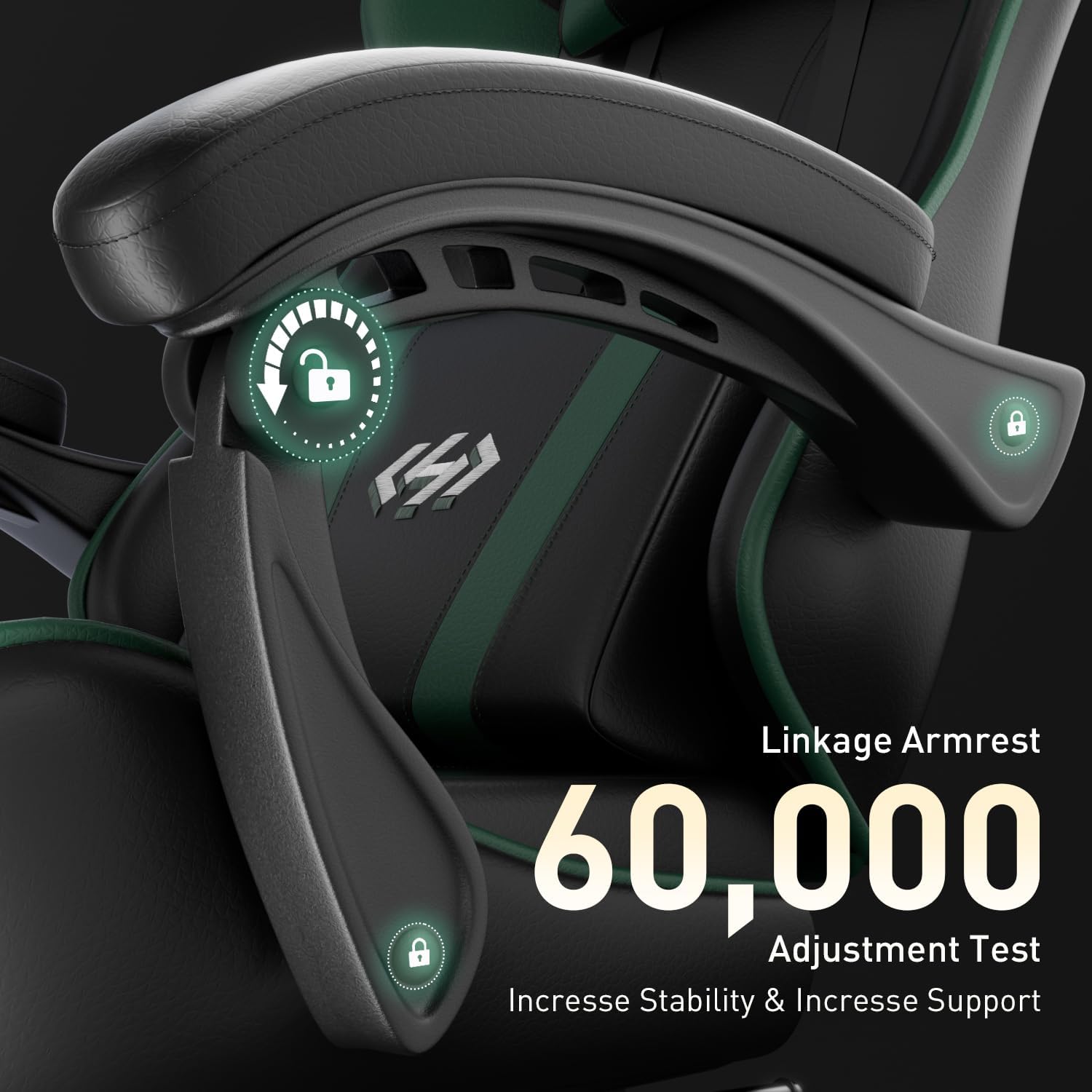HLDIRECT Gaming Chair with Footrest, Computer Chair with Lumbar for Adults