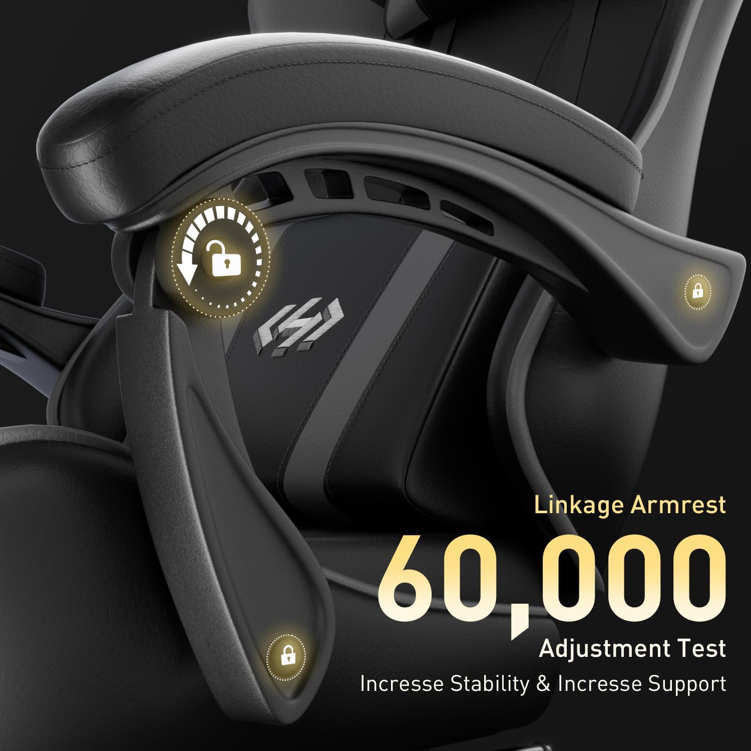 HLDIRECT Gaming Chair with Footrest, Computer Chair with Lumbar for Adults
