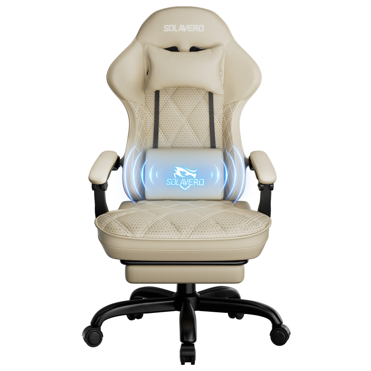 HLDIRECT Gaming Chair with Massager Lumbar Support, Ergonomics Computer Chair with Headrest