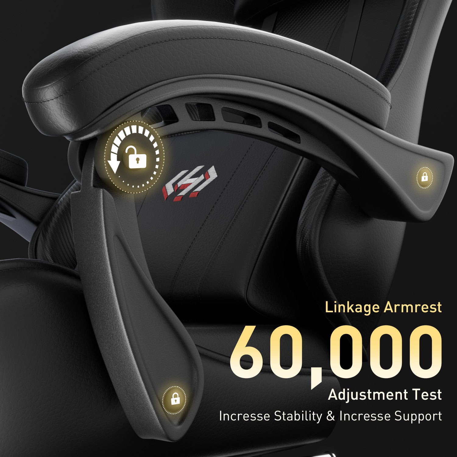 HLDIRECT Gaming Chair with Pocket Spring Cushion, Video Game Chair, Ergonomic Computer Chair for Adults, Black