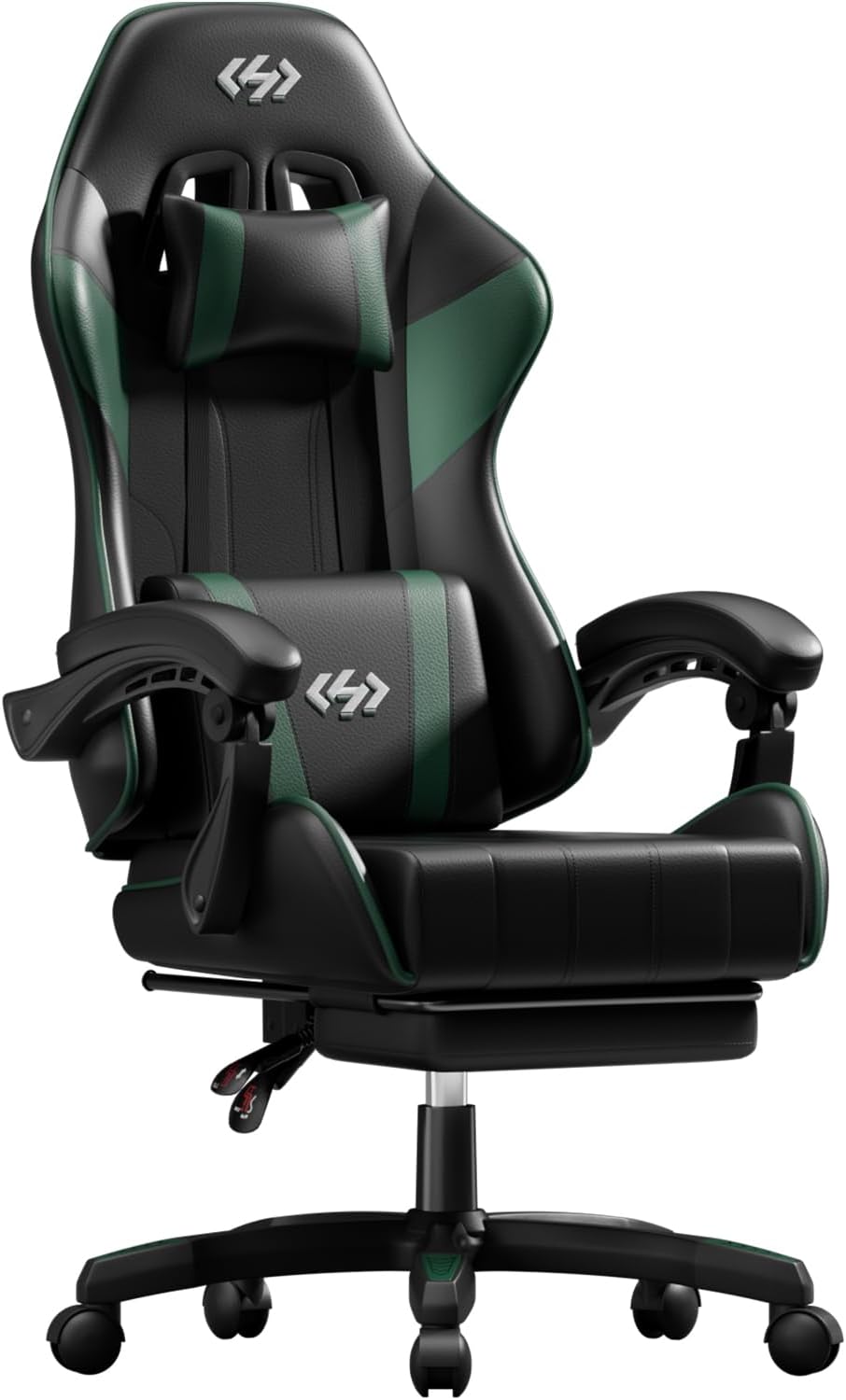HLDIRECT Gaming Chair with Footrest, Computer Chair with Lumbar for Adults