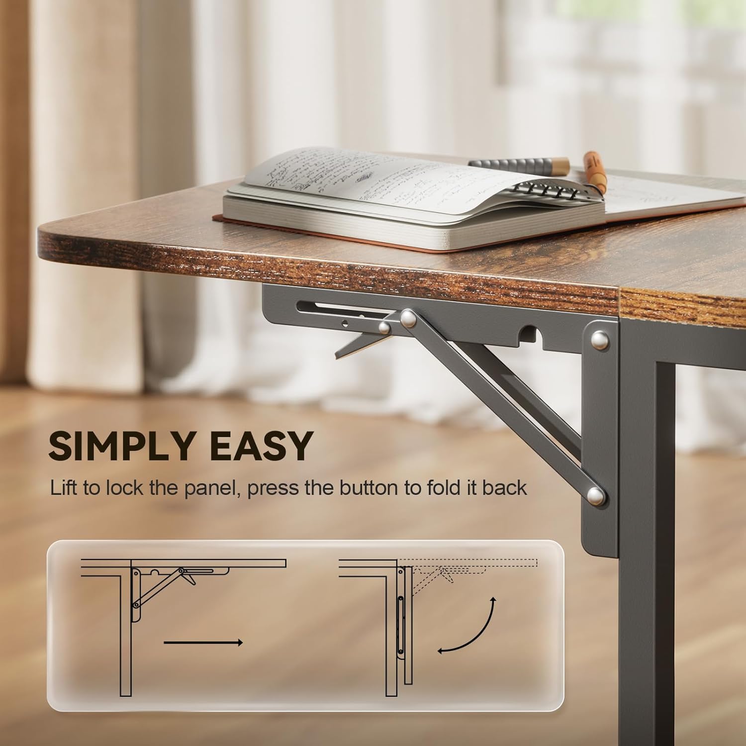 HLDIRECT 55 inch Gaming Desk with Power Outlets & LED Lights, Computer Desk with 3 drawers & Storage Shelves, Gaming Table with Monitor Stand and Foldable Tabletop