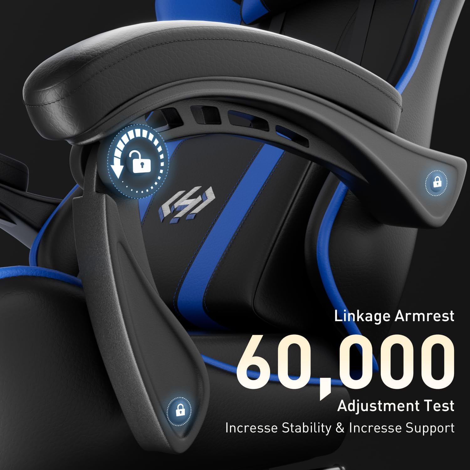 HLDIRECT Gaming Chair with Footrest, Computer Chair with Lumbar for Adults