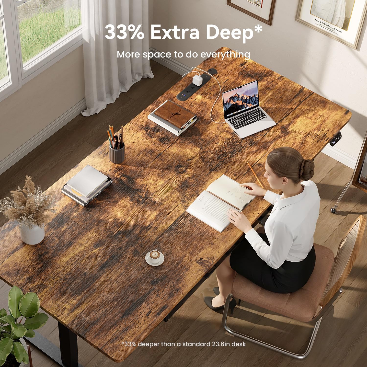 79×31.5 inches Electric Standing Desk with Drawers & Storage,  Height Adjustable Desk with Power Outlets & USB Ports, Stand Up Desk, Sit Stand Desk for Home, Office