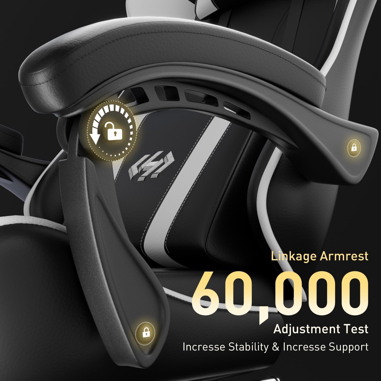 HLDIRECT Gaming Chair with Footrest, Computer Chair with Lumbar for Adults