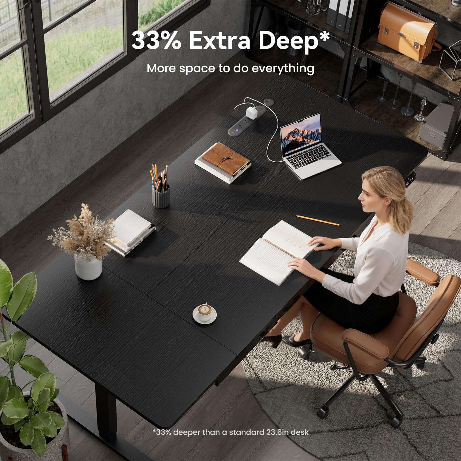 71×31.5 inches Electric Standing Desk with Drawers & Storage,  Height Adjustable Desk with Power Outlets & USB Ports, Stand Up Desk, Sit Stand Desk for Home, Office