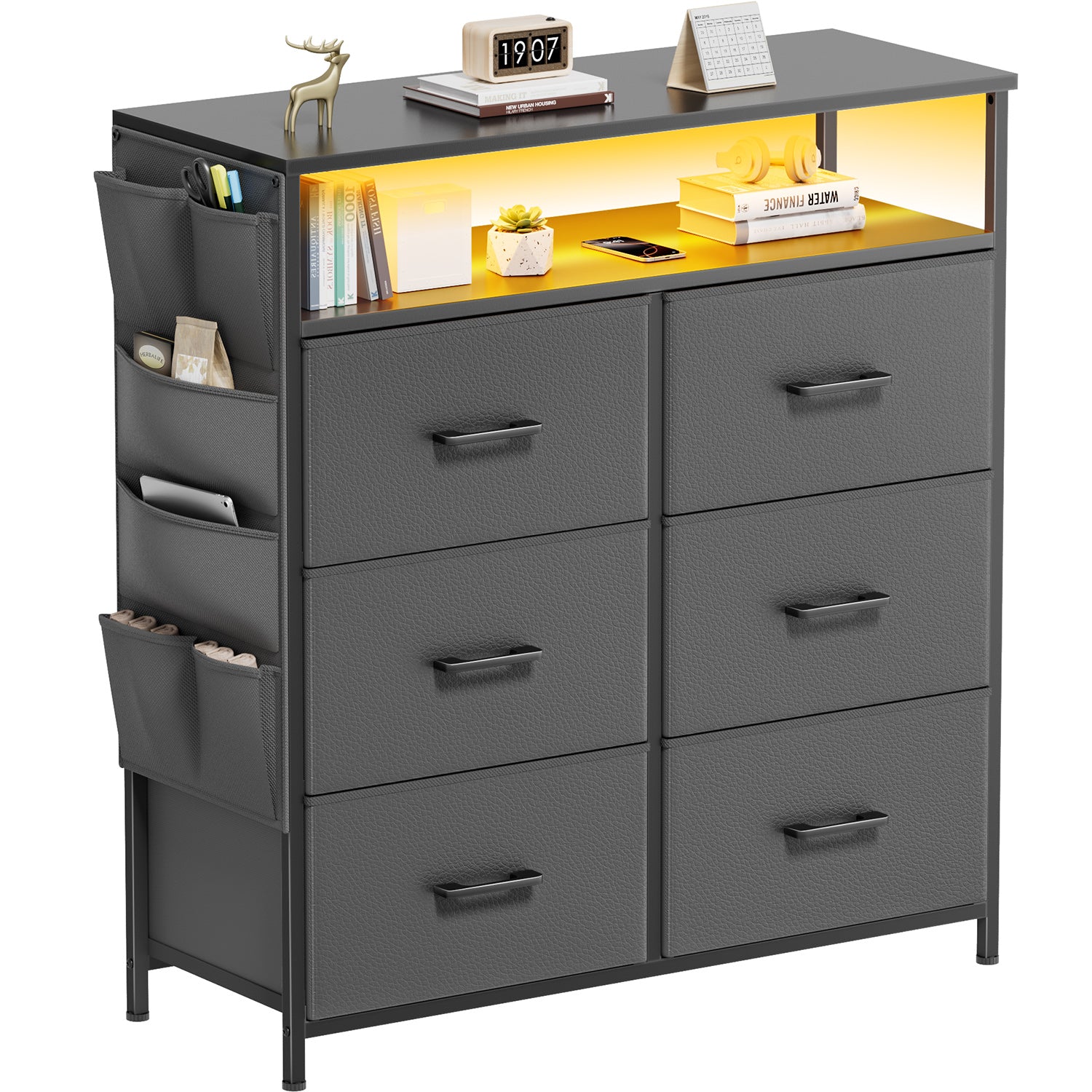 HLDIRECT Dresser for Bedroom with 6 Drawers