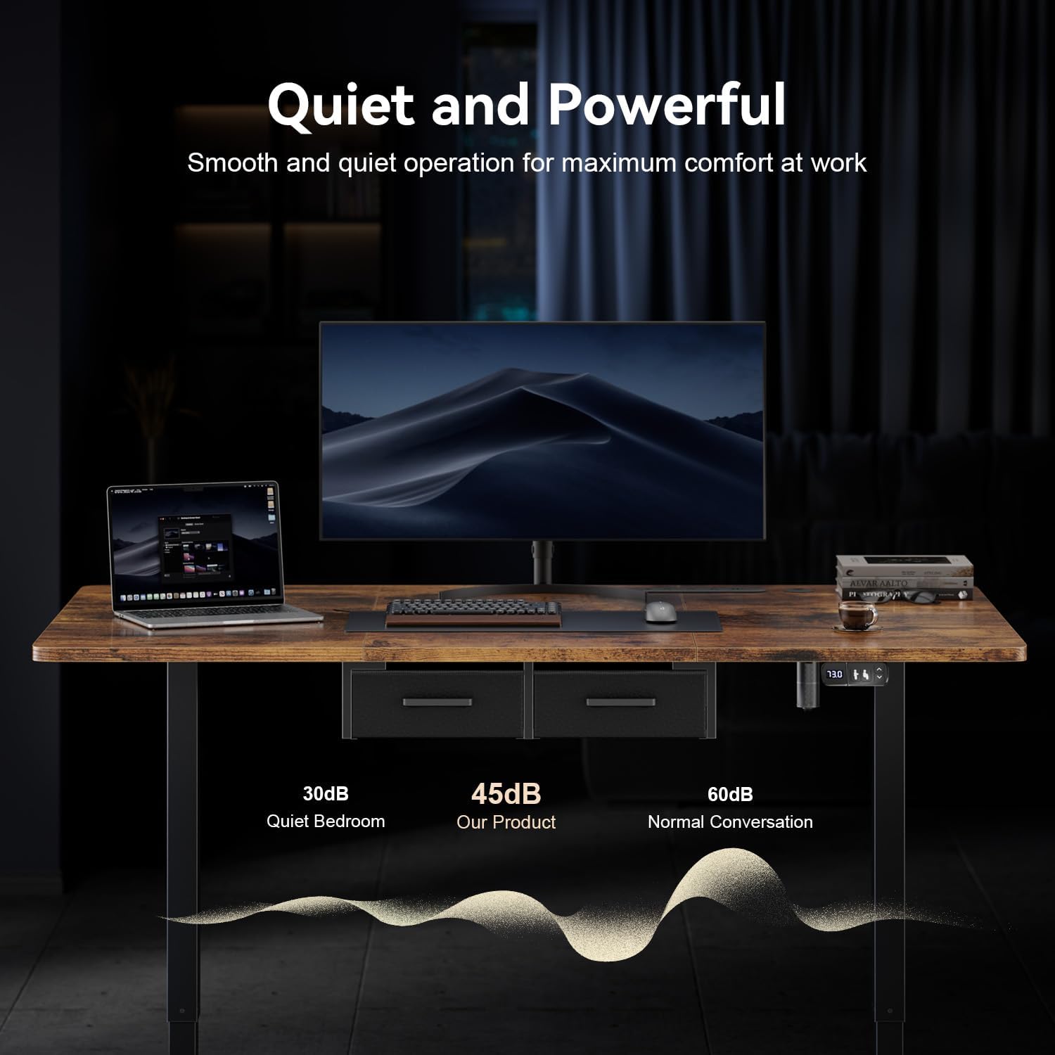 79×31.5 inches Electric Standing Desk with Drawers & Storage,  Height Adjustable Desk with Power Outlets & USB Ports, Stand Up Desk, Sit Stand Desk for Home, Office