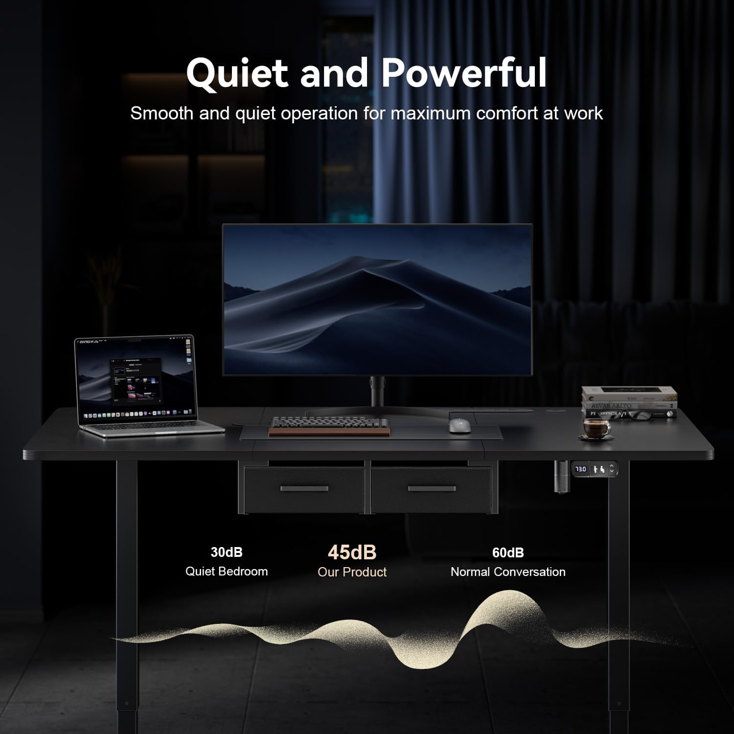 79×31.5 inches Electric Standing Desk with Drawers & Storage,  Height Adjustable Desk with Power Outlets & USB Ports, Stand Up Desk, Sit Stand Desk for Home, Office