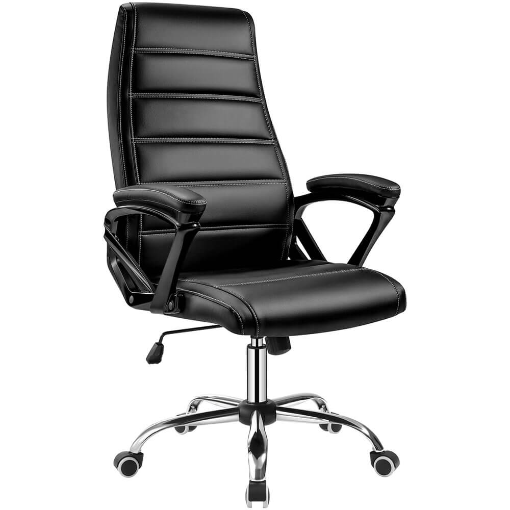 HLDIRECT Adjustable Height with Swivel Wheels, Swivel PU Leather Office Chair